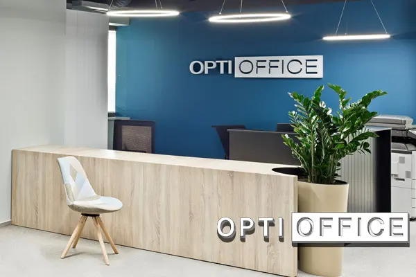 Recepcja Opti Office przy ul. Grzybowskiej w Warszawie